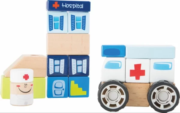 KIT DE CONSTRUCTION AMBULANCE EN BOIS REF 10079