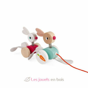 LAPINS A PROMENER EN BOIS REF 08207