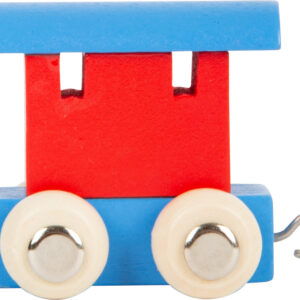 TRAIN DE LETTRE WAGON ROUGE ET BLEU EN BOIS REF 10348