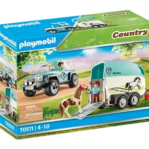 PLAYMOBIL COUNTRY VOITURE ET VAN POUR PONEY REF 70511