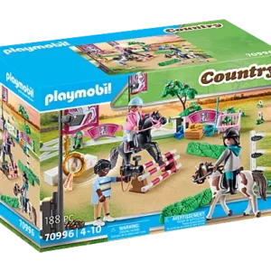 PLAYMOBIL COUNTRY PARCOURS D’OBSTACLE AVEC CHEVAUX REF 70996