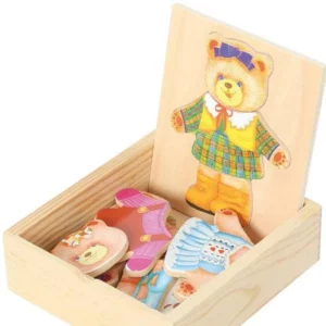 COFFRET EN BOIS 6 PUZZLES A HABILLER